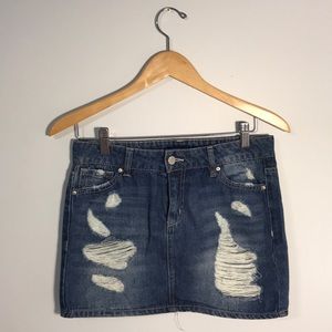 Ripped jean skirt